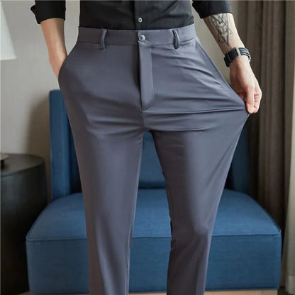 ONORA Silky Stretch Trousers — No-Iron Premium Slim Fit